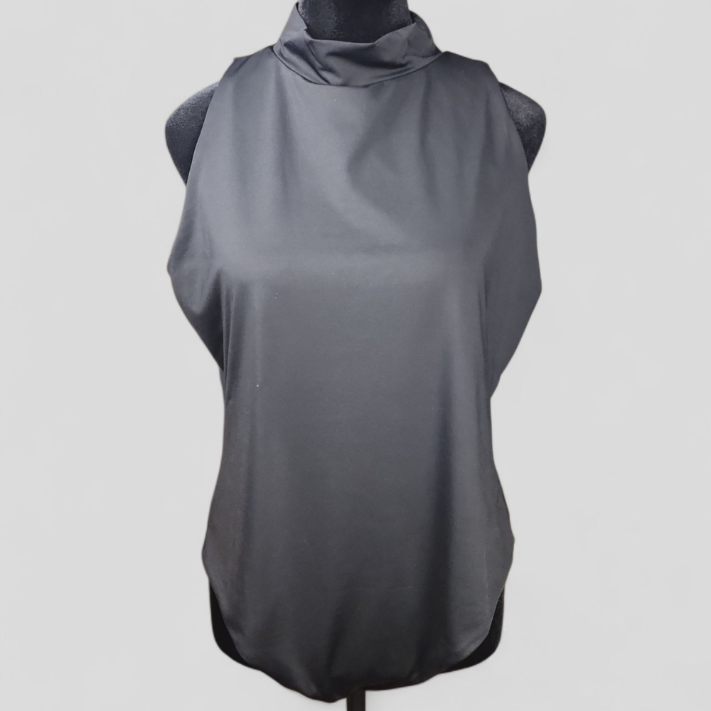 MADDEN NYC | Chic 90S Y2K Black Sleeveless Mock Neck Bodysuit Snaps | XXL